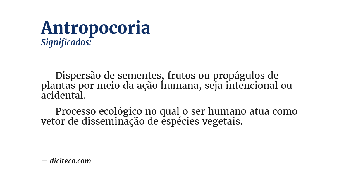 Significado de antropocoria