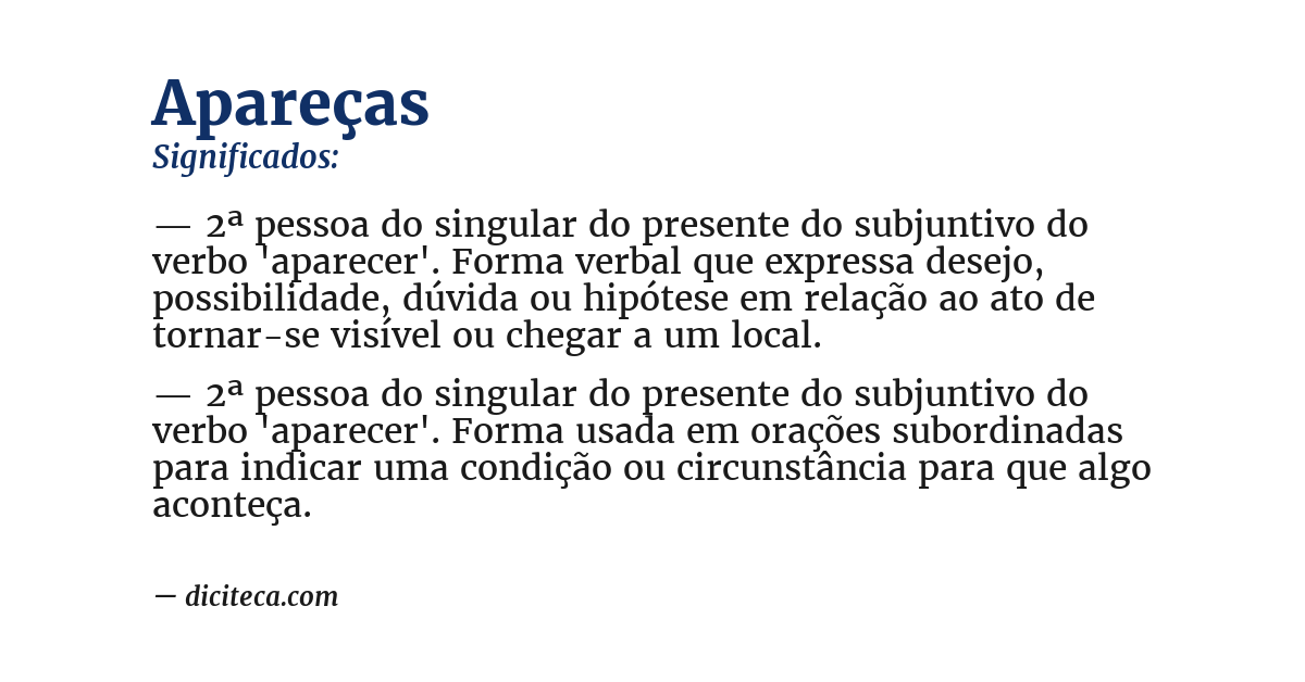 Significado de apareças