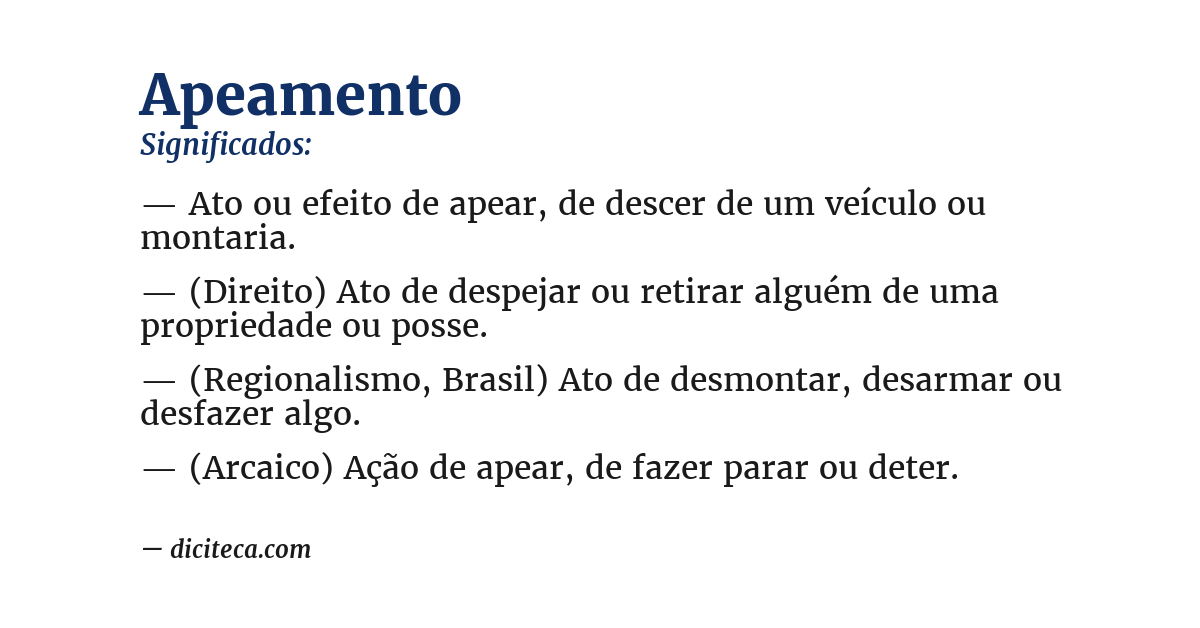 Significado de apeamento