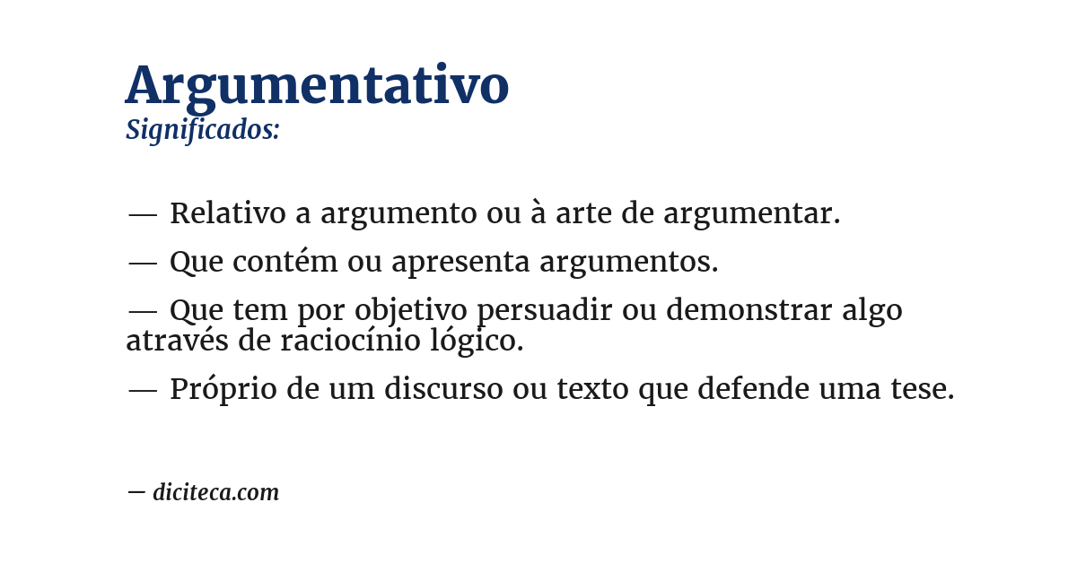 Significado de argumentativo