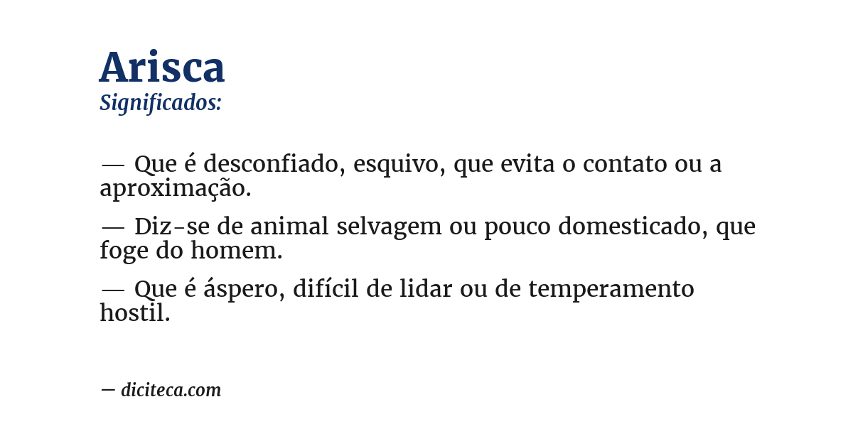 Significado de arisca