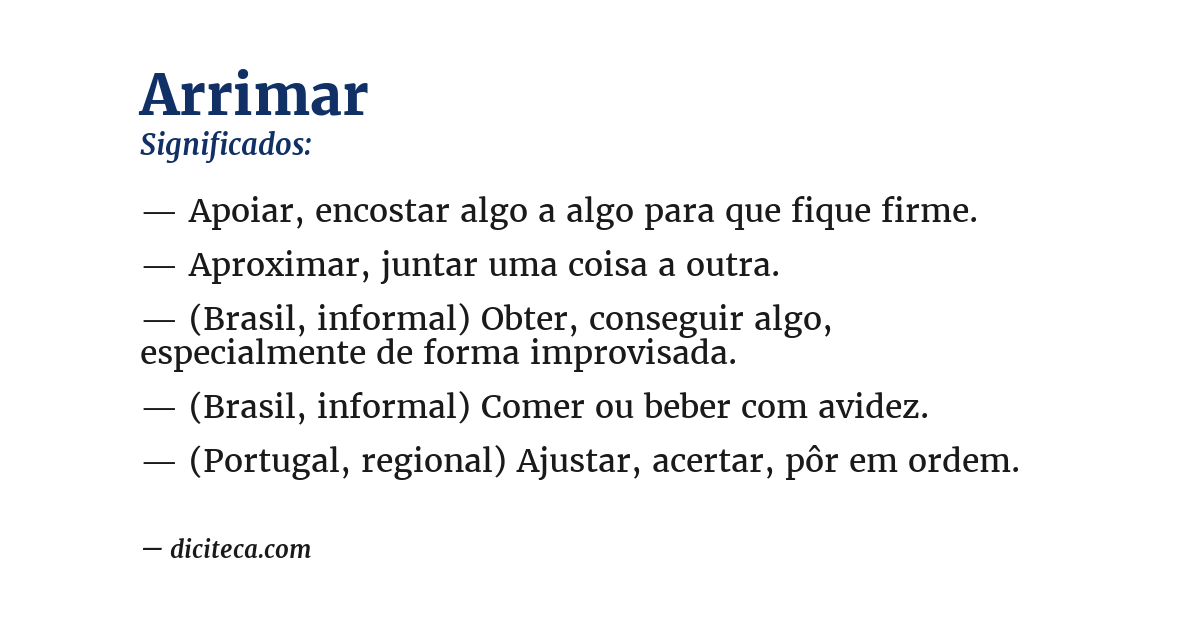 Significado de arrimar