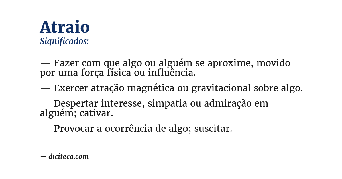 Significado de atraio