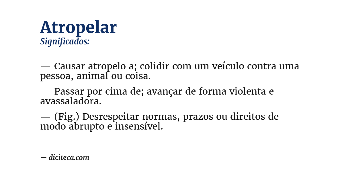 Significado de atropelar
