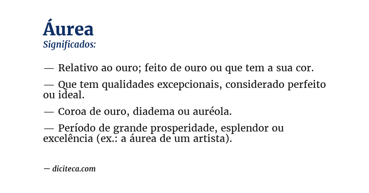 Significado de áurea