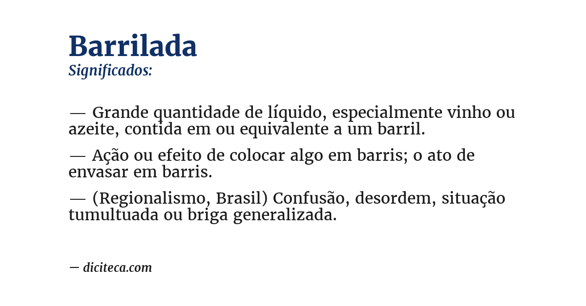 Significado de barrilada