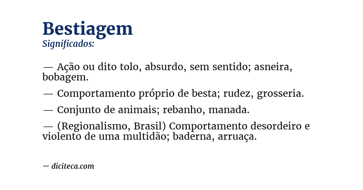 Significado de bestiagem