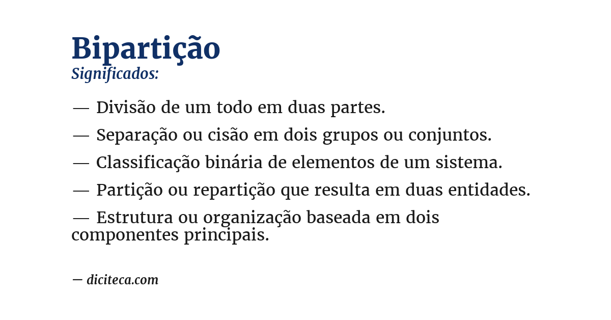 Significado de bipartição