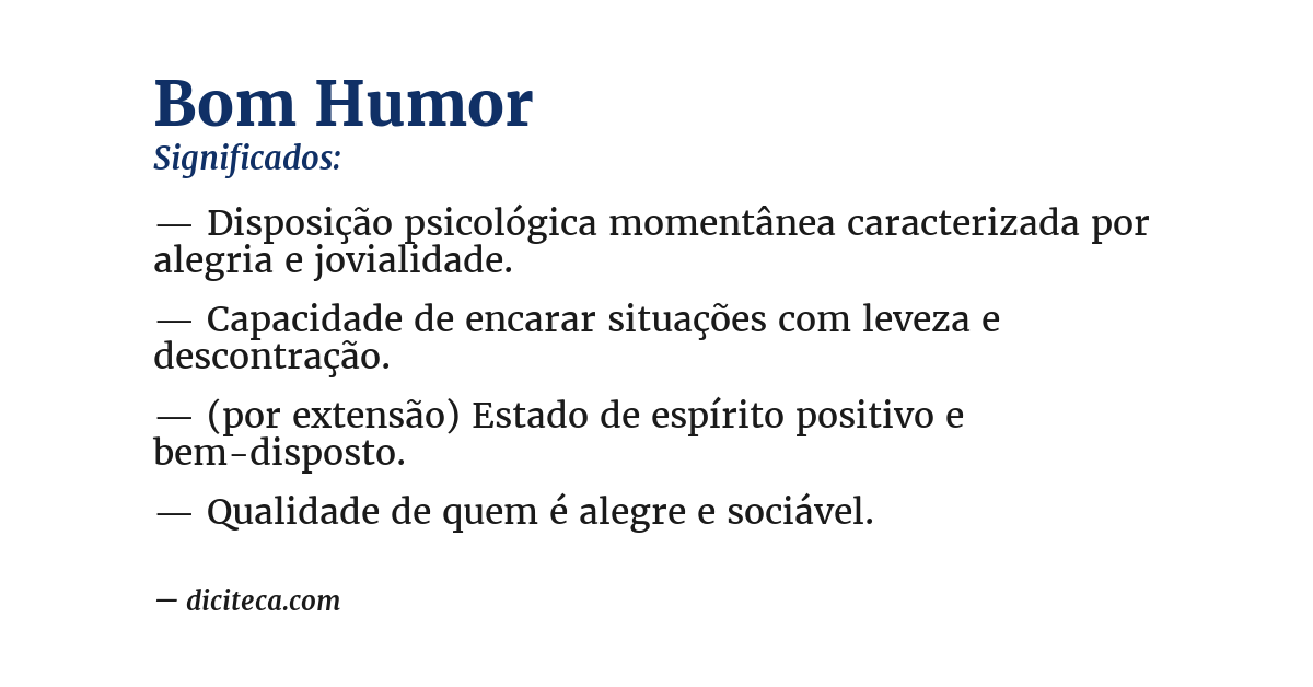 Significado de bom humor
