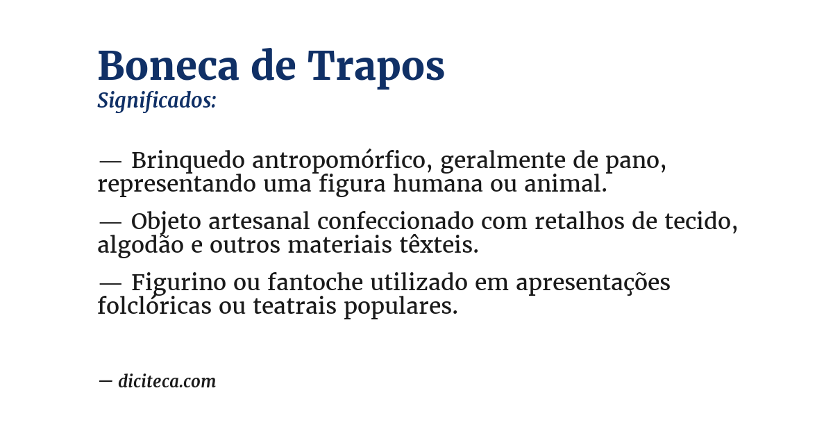 Significado de boneca de trapos