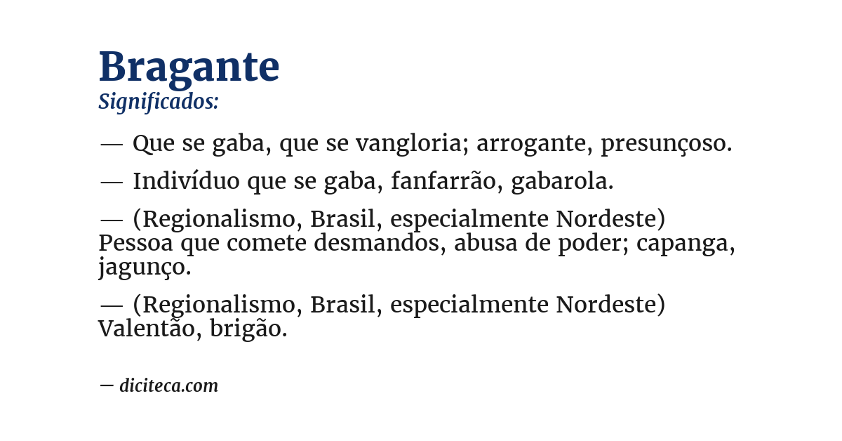 Significado de bragante