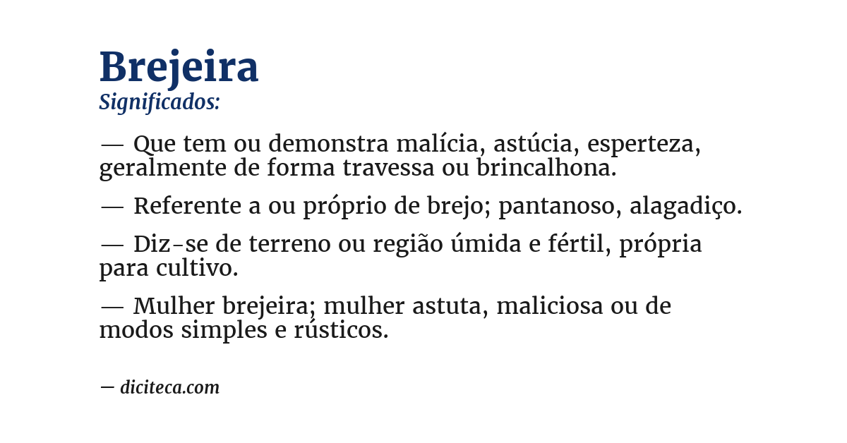 Significado de brejeira