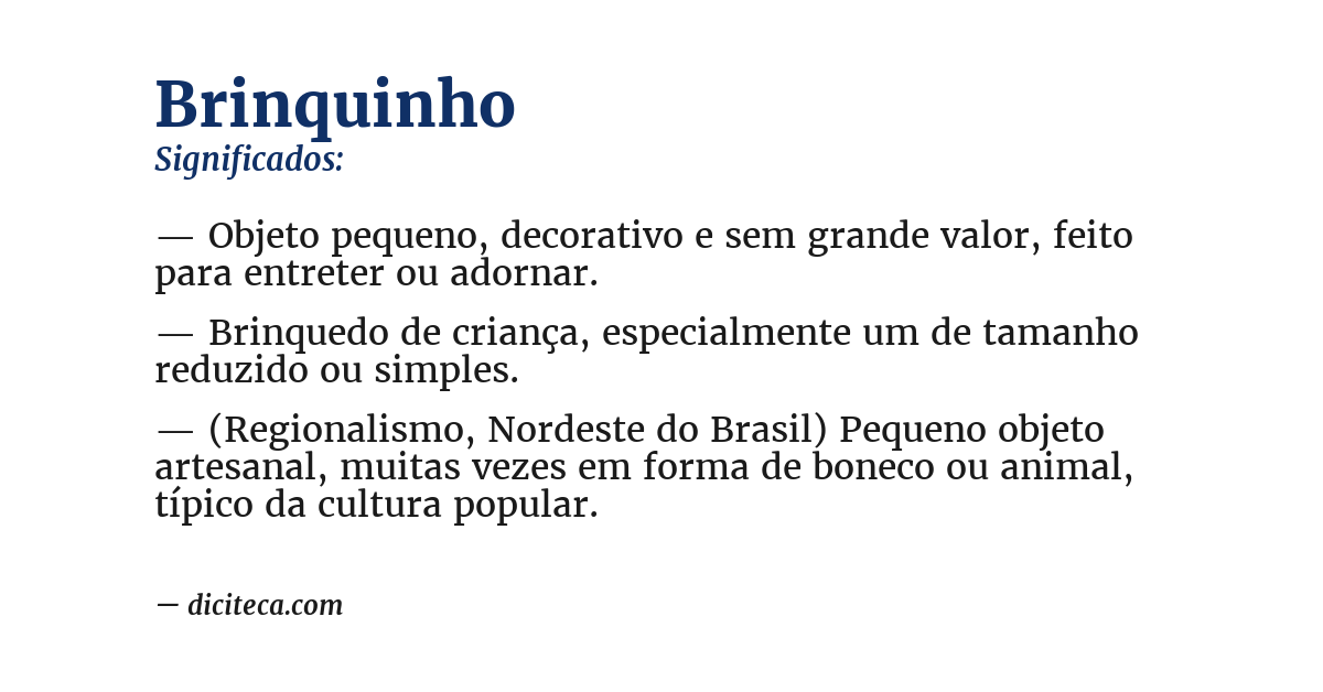 Significado de brinquinho