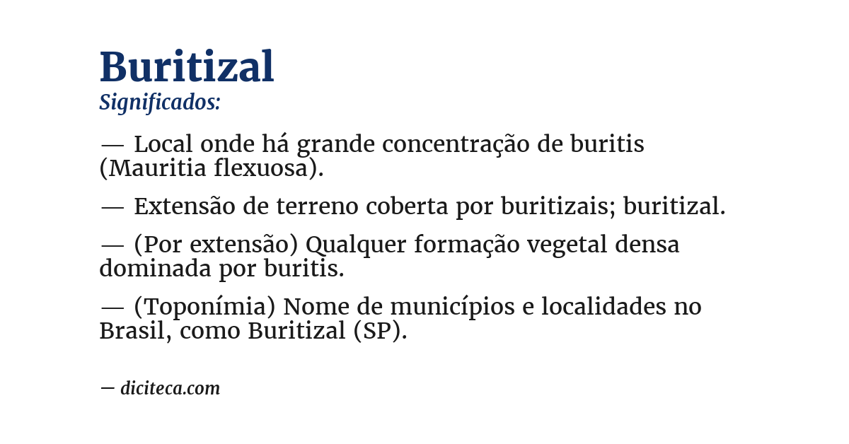 Significado de buritizal