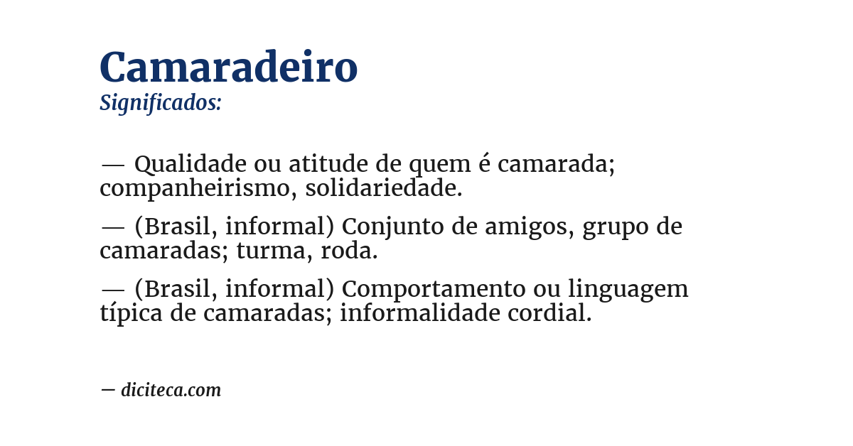 Significado de camaradeiro