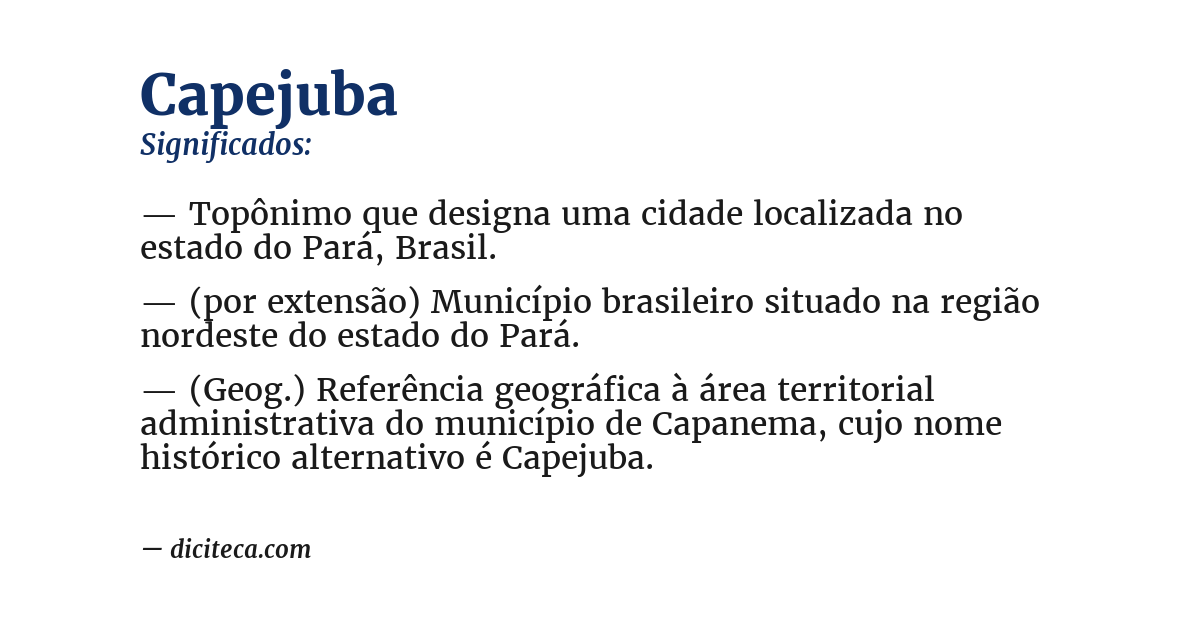 Significado de capejuba
