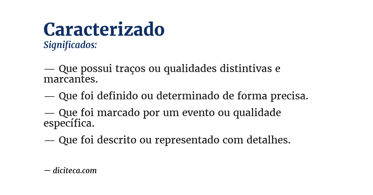 Significado de caracterizado