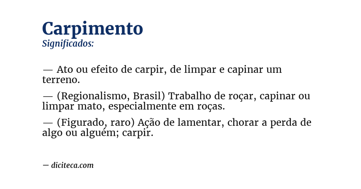 Significado de carpimento