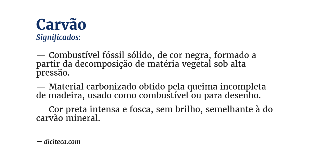 Significado de carvão
