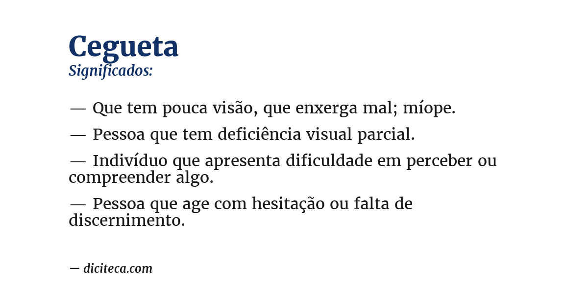 Significado de cegueta