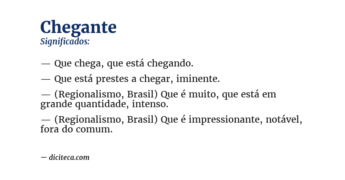 Significado de chegante