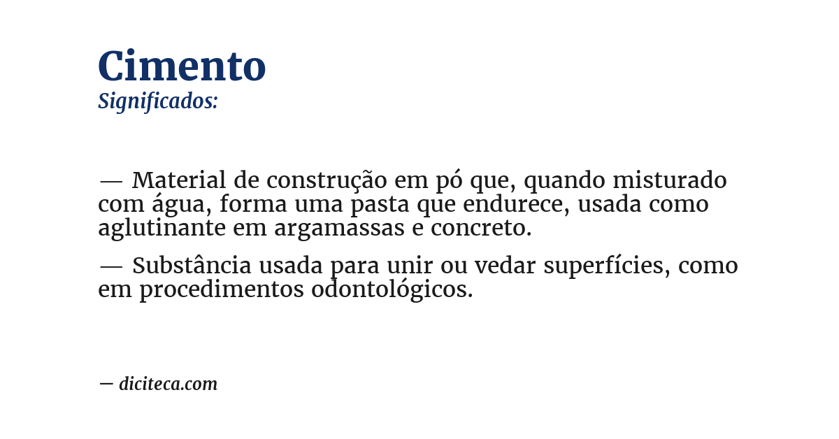 Significado de cimento