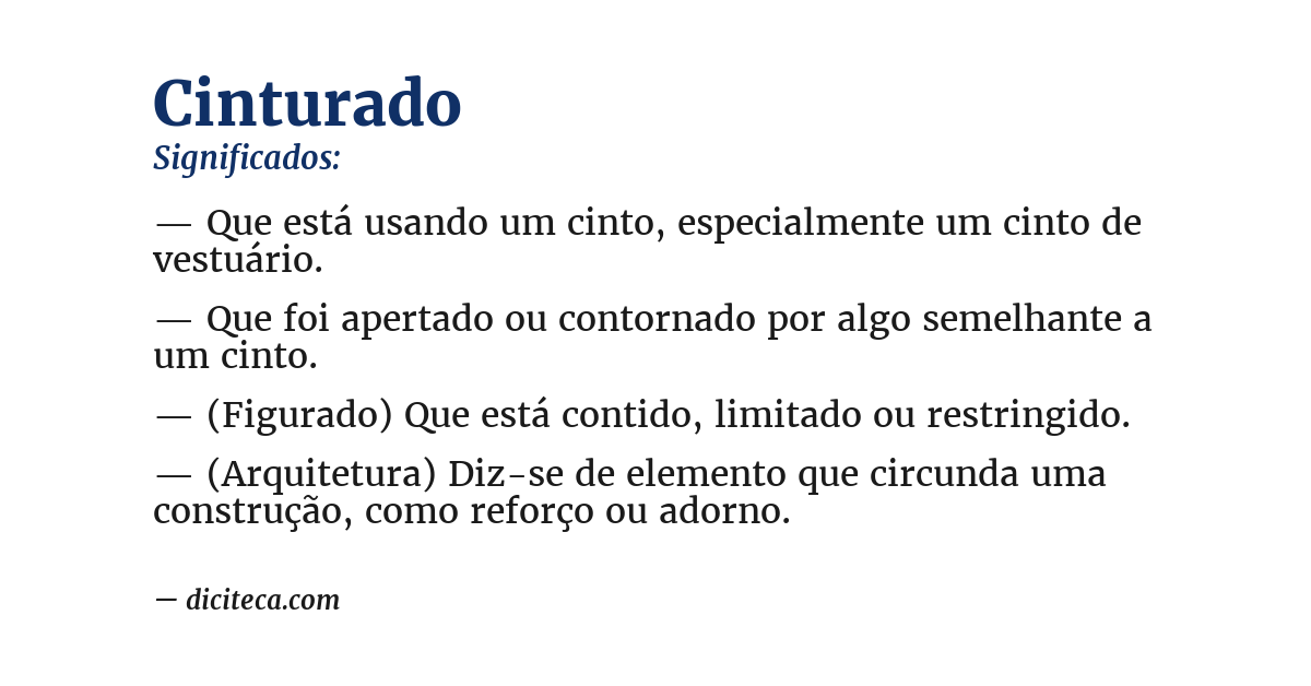 Significado de cinturado