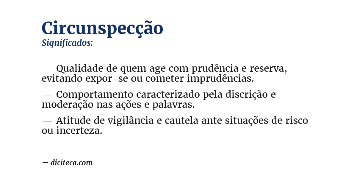 Significado de circunspecção