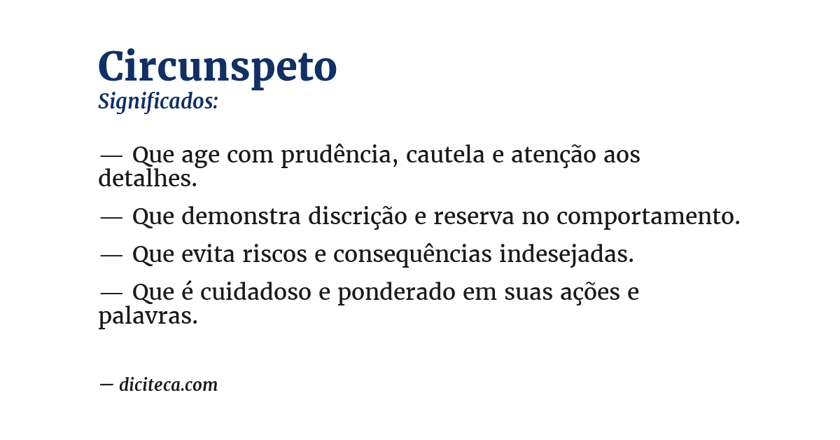 Significado de circunspeto