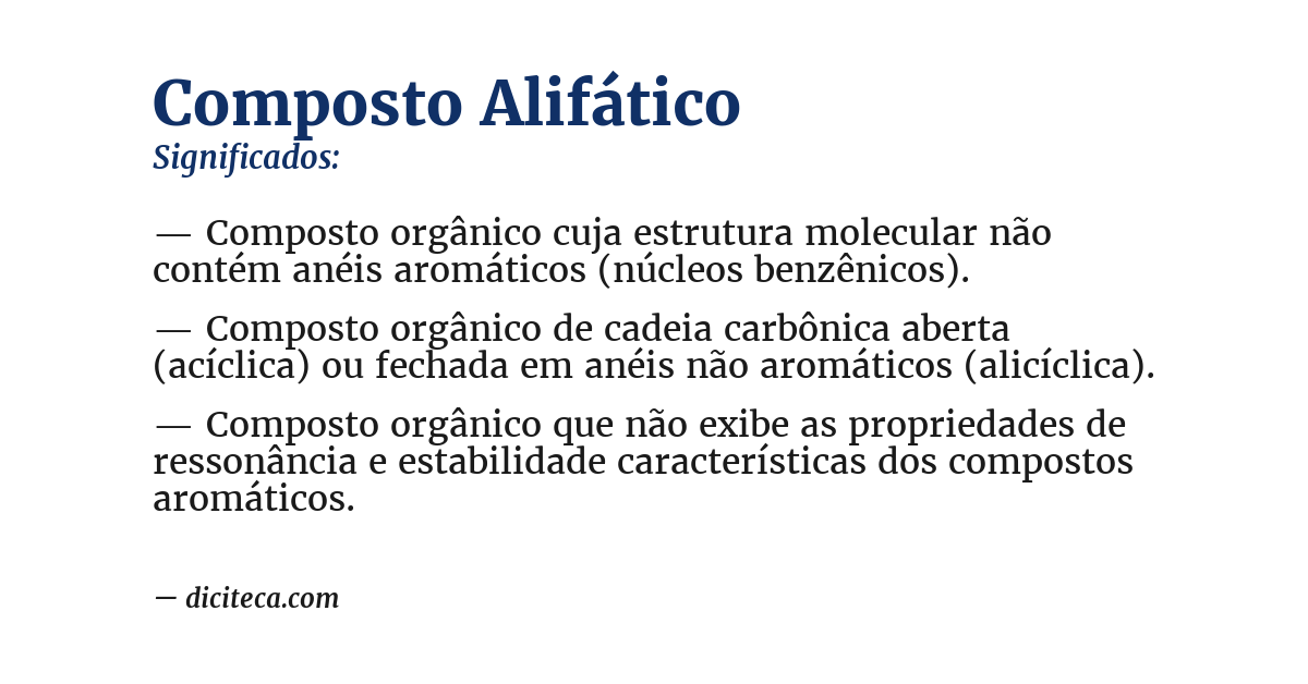 Significado de composto alifático