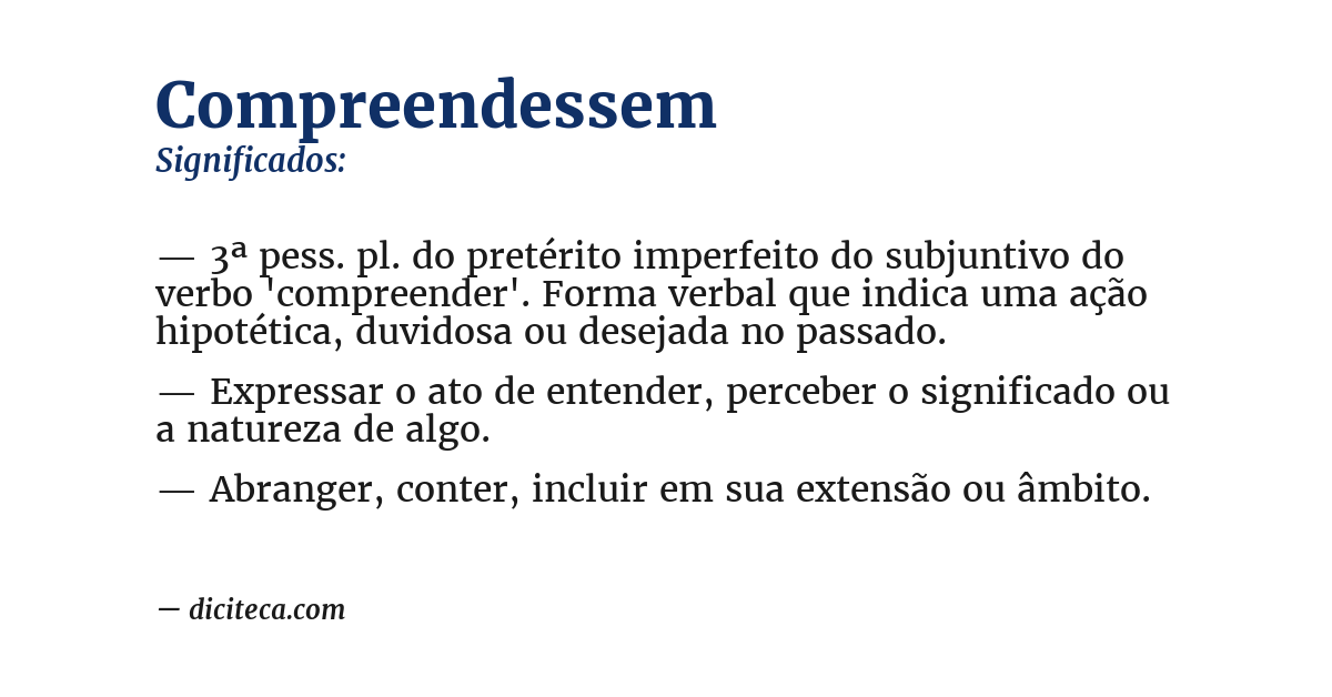 Significado de compreendessem