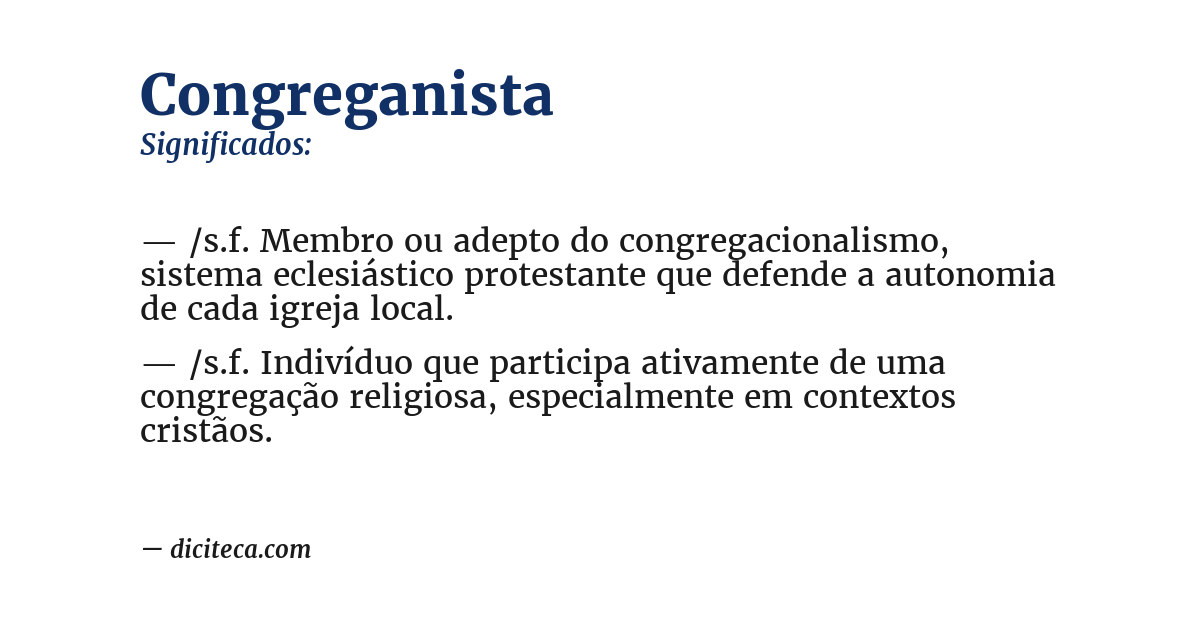 Significado de congreganista