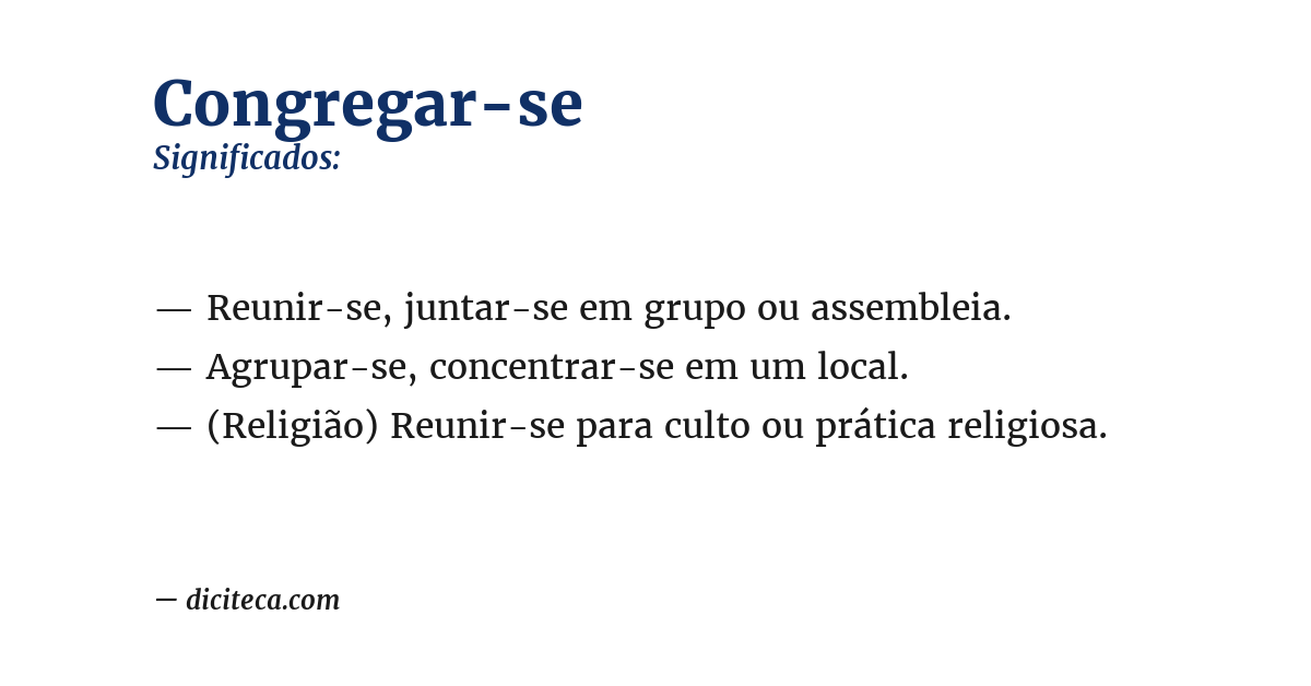 Significado de congregar-se