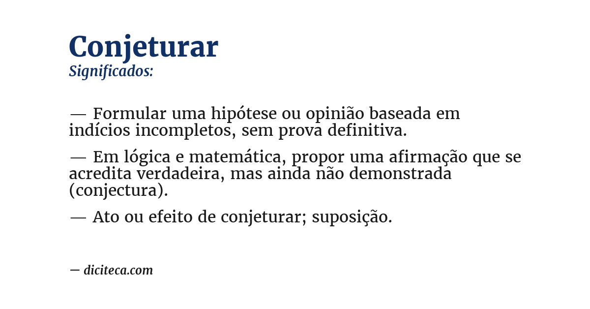 Significado de conjeturar