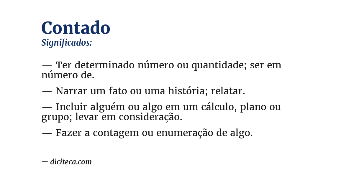 Significado de contado