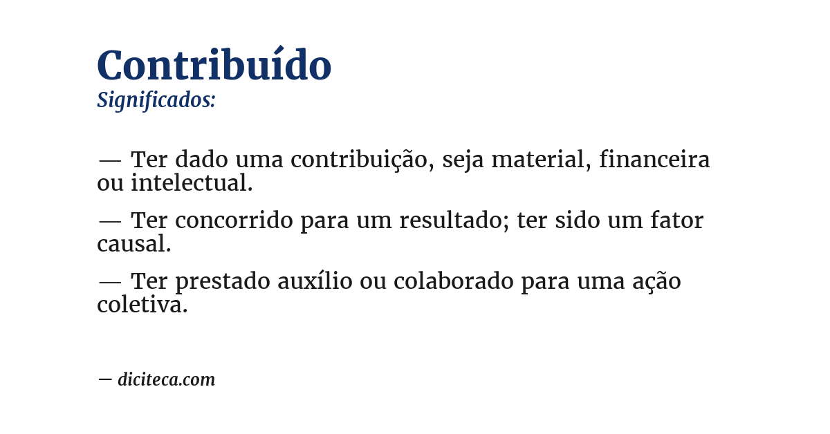 Significado de contribuído