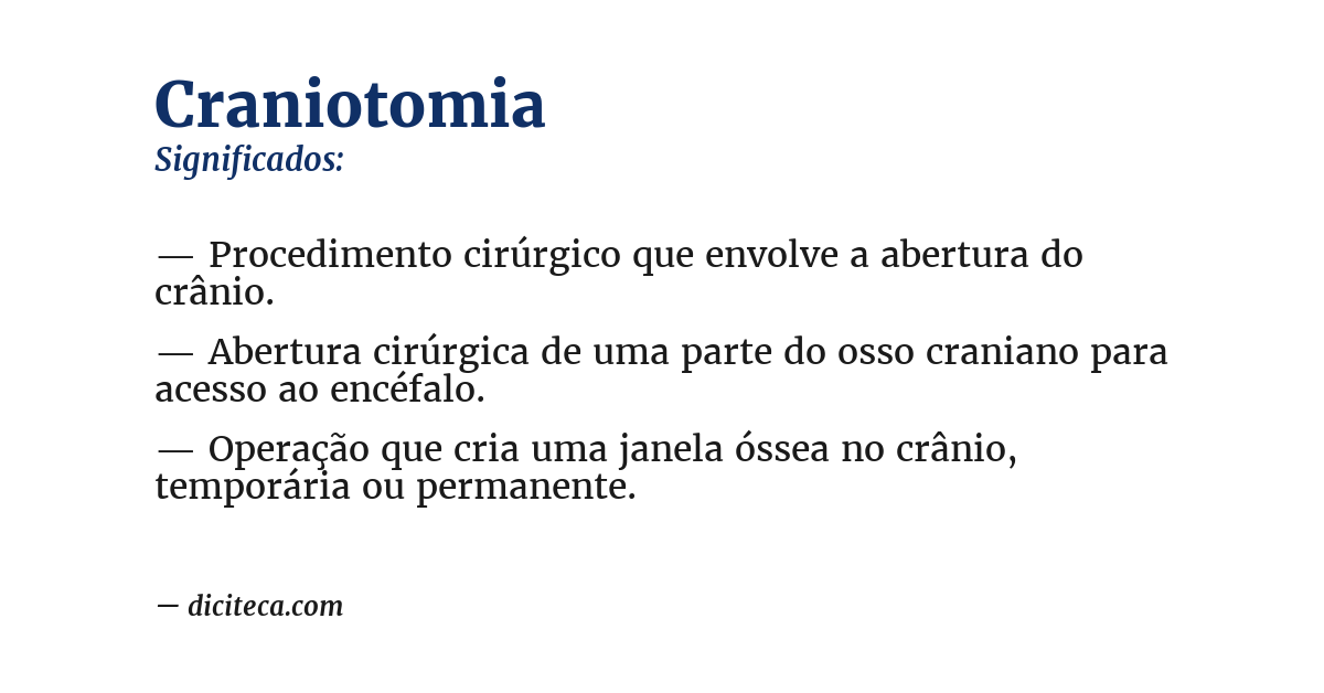 Significado de craniotomia