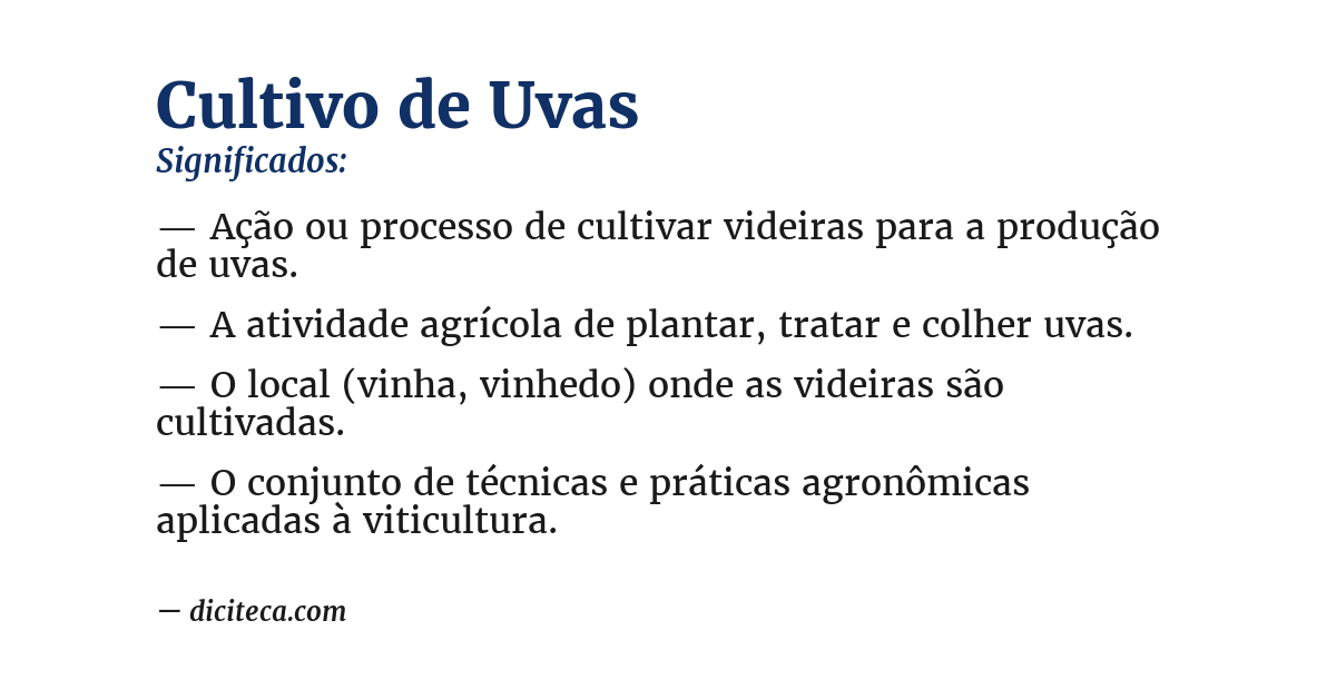 Significado de cultivo de uvas