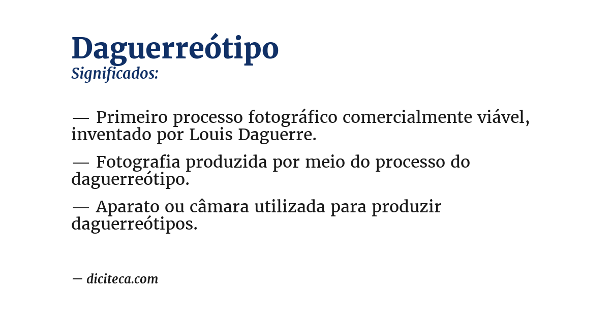Significado de daguerreótipo