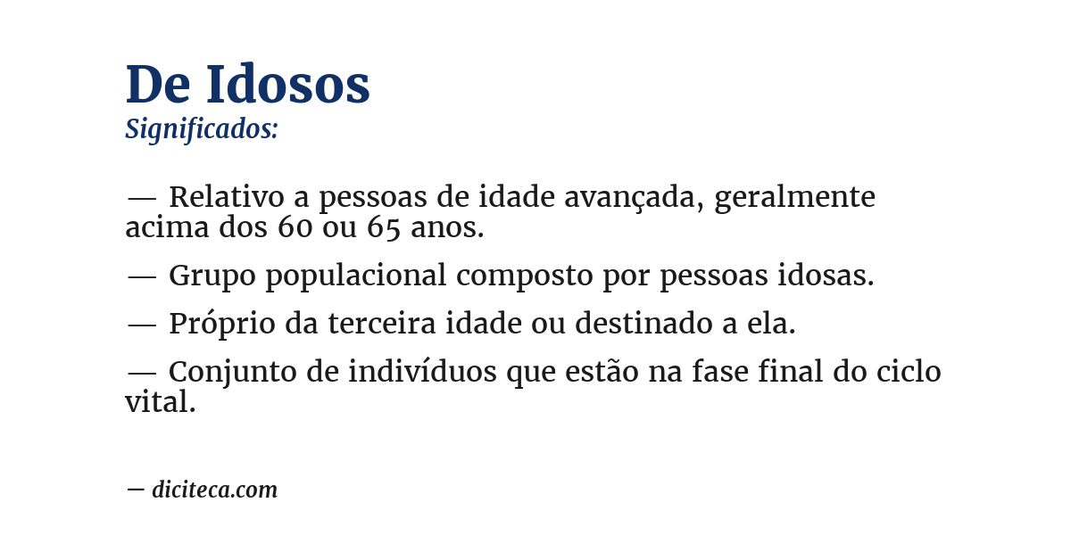 Significado de de idosos