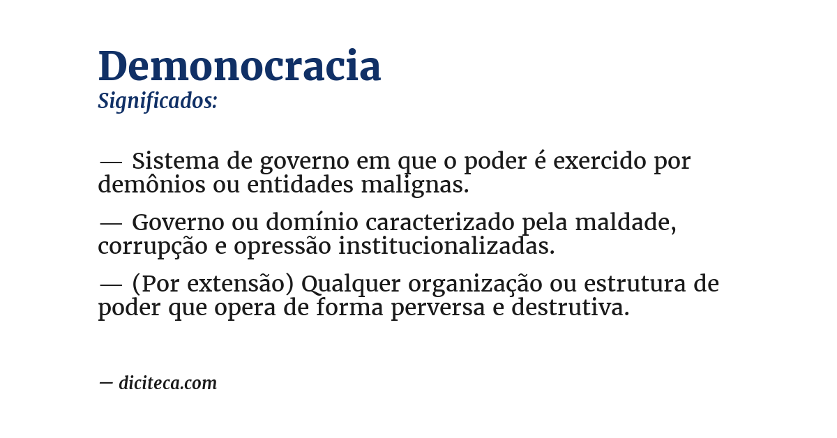 Significado de demonocracia