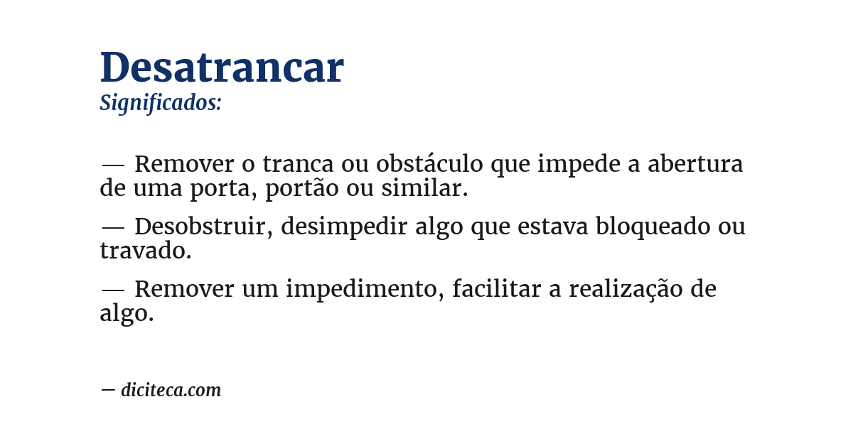 Significado de desatrancar