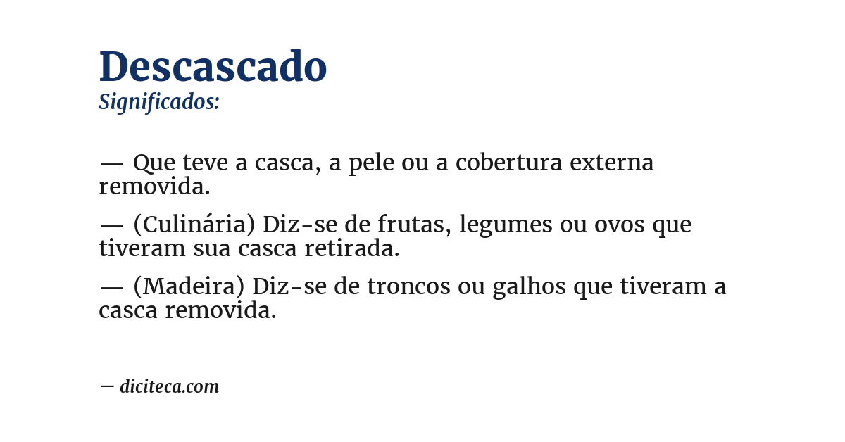 Significado de descascado