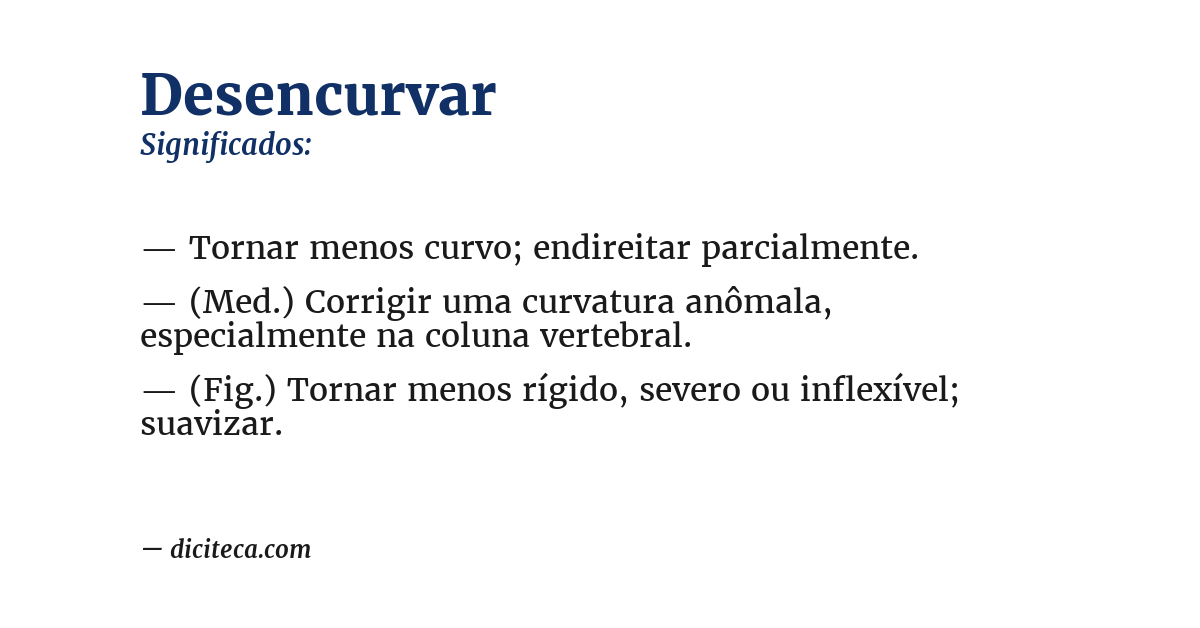 Significado de desencurvar