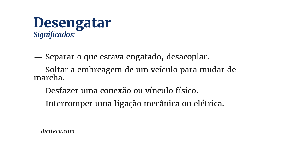 Significado de desengatar