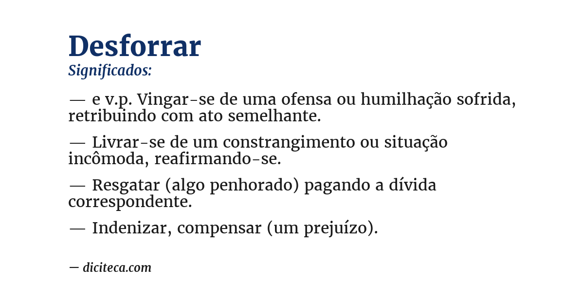 Significado de desforrar