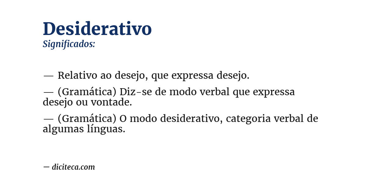 Significado de desiderativo