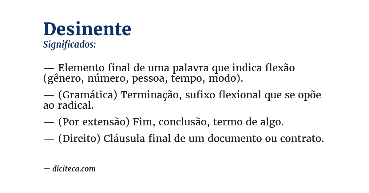 Significado de desinente