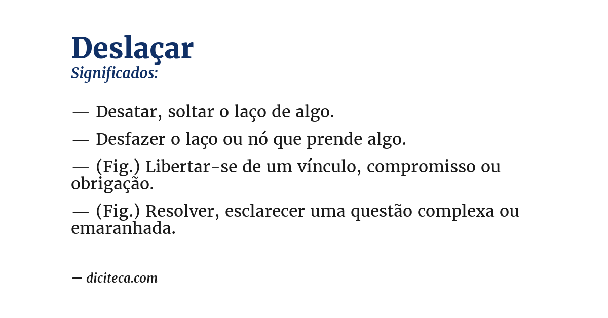 Significado de deslaçar