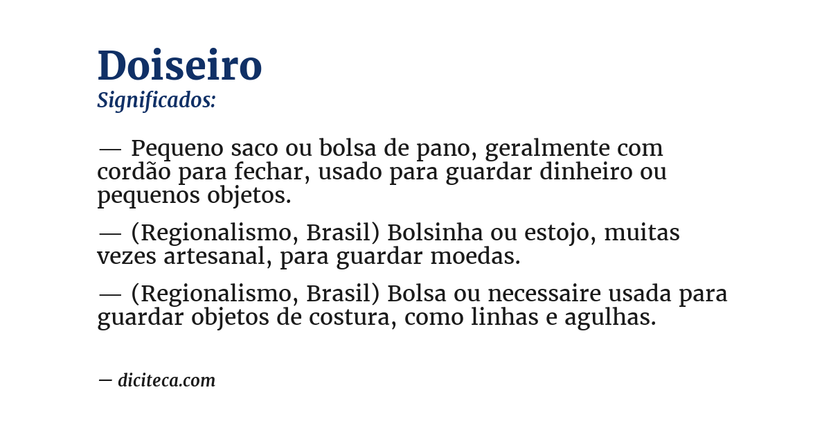 Significado de doiseiro